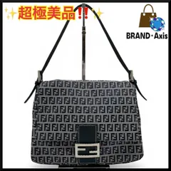 【超極美品】フェンディ FENDI ショルダーバッグ ズッキーノ マンマバケット ネイビー