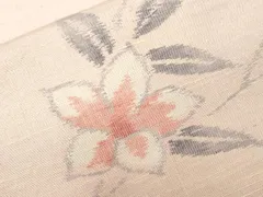 平和屋着物■上質な紬　枝花文　正絹　逸品　CABF4316ev