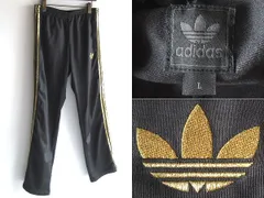 adidas originals アディダス SY FOIL FIREBIRD TP トレフォイルロゴ刺繍 ファイヤーバード ジャージ トラックパンツ L ブラック ゴールド 黒 金