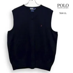 A2615/ POLO Ralph Lauren 90s ポロ ラルフローレン ウール ニット ベスト ネイビー LL