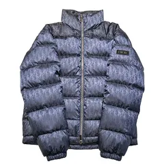 Christian Dior ディオール Oblique Down Jacket オブリーク総柄 ダウン ジャケット 943C449A4462 size=44 XSサイズ ナイロン ネイビー メンズ