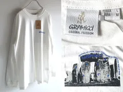 新品タグ付 GRAMICCI グラミチ 2025SS STONEHENGE L/S TEE ロゴプリント ストーンヘンジ ロングスリーブ Tシャツ カットソー L ホワイト 白