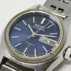 SEIKO　セイコー　ジョイフル　17石　レディース腕時計　アンティーク　文字盤紺　自動巻　稼働品　バックル破損　デイデイト　2206-0010 管理番号KKVHAKO233のサムネイル