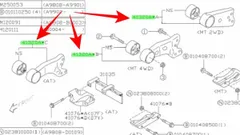 送料無料★新品★ スバル純正 サンバー TT1 TT2 TV1 TV2 TW1 TW2 エンジンミッションマウント クッションラバー マウンティングのサムネイル