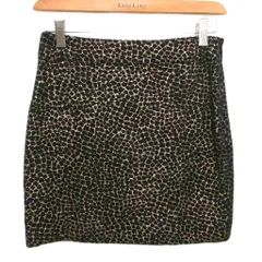 ダイアンフォンファステンバーグ DIANE von FURSTENBERG ミニスカート タイト 総柄 黒 ブラック ゴールドカラー Sのサムネイル