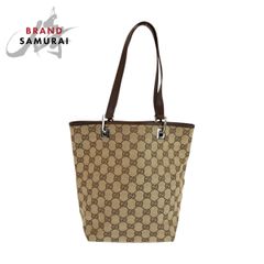 美品 GUCCI グッチ バンブー GG柄 ブラウン ナイロン 000 0531