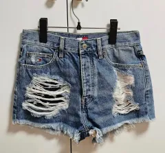 トミー ジーンズ ダメージ デニム ハーフパンツ デニムハーフパンツ