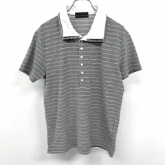 【中古】[印象B] MONSIEUR NICOLE ムッシュニコル ポロシャツ / プルオーバー / カットソー メンズ 48 ヘザーグレー系 綿×ポリ レイヤードカラー ボーダー 半袖のサムネイル