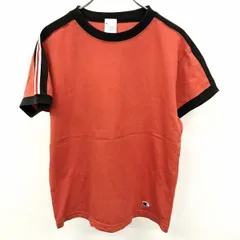 古着 チャンピオン Champion Tシャツ 肩から袖にスリーライン 半袖 綿100% SS XS オレンジ系×ブラック×ホワイト×レッド オレンジ メンズ