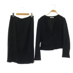 エポカ EPOCA ジャケット ノーカラー スカート フレア 膝丈 セットアップ 40 ネイビー /HK ■OS