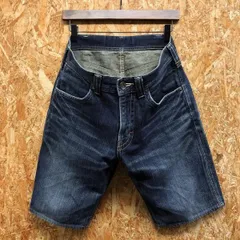 古着 Wrangler ラングラー 30 メンズ デニム ショートパンツ ショーツ ハーフパンツ ジーンズ USED加工 テーパード 綿100% ネイビー 紺