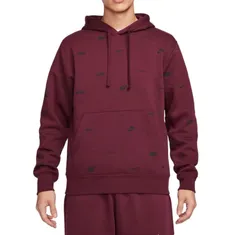 ナイキ メンズ スウェット クラブ パーカー プルオーバー フーディー フリース 裏起毛 NIKE FB7435-681 ナイトマルーン/ブラック、レッド 国内正規品 スポーツウェア ジム フィットネス トレーニング
