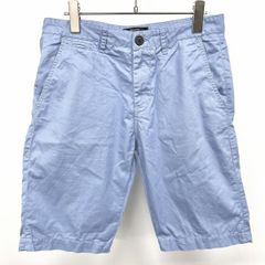 INCOTEX コットンリネン ショートパンツ 44 水色 インコテックス