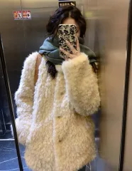 シープスキン KARA ファージャケット ボア ベージュ ハーフ コート アウター アイボリー