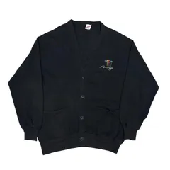 USA製 90s JERZEES mirage Sweat Cardigan Onesize ジャージーズ スウェット カーディガン ワンサイズ 黒 古着のサムネイル