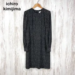ichiro kimijima イチローキミジマ 総柄 ロングスリーブ ワンピース ブラックのサムネイル