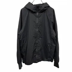 【中古】[印象AB] TIGORA ティゴラ ジャケット / パーカー メンズ L ブラック 黒×青 ナイロンなど ハイネックフード 裾とフードのフチがゴム入り ジップポケット フルジップ 内ポケット無し フィンガーホール付き 少し薄手 中綿 スリムフィットのサムネイル