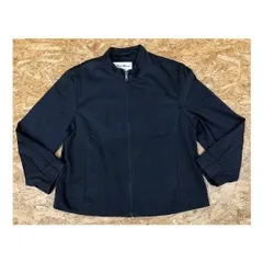 【中古】[印象C] Eddie Bauer エディーバウアー レディース Lサイズ ネイビー 紺 綿×ポリウレタン 若干薄手 ジャケット バンドカラー フルジップ ストレッチ 裏地付き 長袖のサムネイル