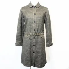 【中古】[印象AB] CHILD WOMAN チャイルドウーマン レディース 女性 F ダークブラウン系 綿100% ステンカラーコート 裏地付き ボタン留め ドット柄 長袖 服のサムネイル