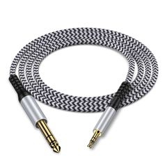 特価商品 Viviber 3.5mm オーディオ変換ケーブル 3.5mmミニプラグ to 6.35mm標準プラグ オス-オス ステレオケーブル AUXケーブル 音声ケーブル ステレオミニプラグ ヘッドホン、ホームステレオ、カーステレオ 高耐久ナイロン編み Hi