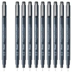 特価商品 ぺんてる 水性ペン ミリペン ポイントライナー 0.3mm ブラック 10本 S20P-3AD(10)のサムネイル