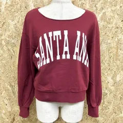 【中古】[印象AB] BEAMS HEART ビームスハート レディース レッド 赤系 綿100% スウェットシャツ トレーナー カットソー 裏毛 カットオフネック 英字 長袖のサムネイル