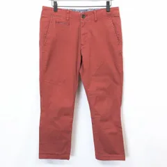 【中古】[印象B] TAKEO KIKUCHI タケオキクチ チノパンツ メンズ 2 テラコッタ 赤茶系 綿×ポリウレタン ストレッチ ジップフライ 一部花柄 ロングのサムネイル