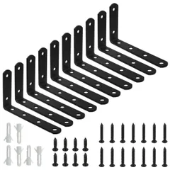 アングルブラケット ステンレス製 アングル コーナーブレース 棚受け金具 L字金具 棚受け コーナーブレース アングル ブラケット直角ブラケット 転倒防止 補強 ブラケット金具（10個セット）