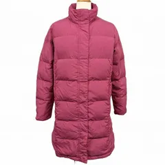 【中古】[印象AB] L.L.BEAN エルエルビーン ダウンコート レディース S ピンク [表地：ポリ100%/裏地：ナイロン100%/充填物：ダウン) フライフロント ドットボタン×ダブルジップ 内ポケット×１ ジップポケット ハイネック 無地のサムネイル
