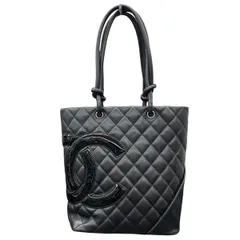 CHANEL 美品 シャネル カンボンライン ミディアム トートバッグ A25167 11番台シリアル ラムスキン レザー エナメル ブラック シルバー金具 ショルダーバッグ デカココマーク ヴィンテージ レディース ABランク 鑑定済 中古 シャネルバッグ