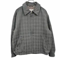 【中古】[印象AB] LYLE＆SCOTT ライルアンドスコット ブルゾン / ジップジャケット メンズ M ネイビーグレー グレー系×茶系 ポリ×ナイロン 内ポケット×１ 裾ゴム 少し薄手 中綿入り チェック 長袖のサムネイル