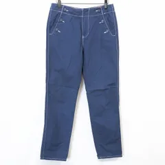 【中古】[印象B] Camel Road キャメルロード パンツ レディース 61-89 ブルー系 青系 綿100% ジップフライ ベルトループ無し フロントホック テーパード 表地は無地のサムネイル