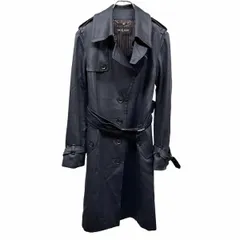 【中古】[印象AB] MICHEL KLEIN ミッシェルクラン トレンチコート レディース 38 ネイビー 紺 ポリ×綿×シルク 内ポケット無し 薄手 ストライプ柄の裏地付き ボタン留めのサムネイル