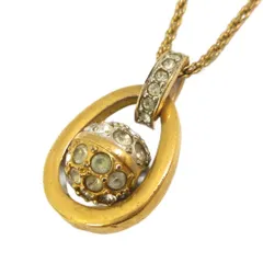 スワロフスキー SWAROVSKI チェーンネックレス ペンダント ラインストーン ゴールドカラー ■GY99