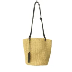 マルコマージ MARCO MASI 美品 2WAY 巾着 ショルダーバッグ トート  ラフィア ベージュ系