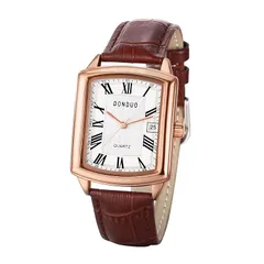 【新品】 腕時計 メンズ スクエア カレンダー 3ATM防水: ローマ アナログ PUレザーベルト クォーツ カジュアル ビジネス ウオッチ シンプル おしゃれ メンズ ファション アクセサリー - 誕生日 記念日 クリスマス バレンタインデー プレゼント 0