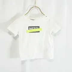 DIESEL ディーゼル Tシャツ 半袖 ベビー キッズ 12M 80 90 ホワイト 白 ロゴT カットソー トップス コットン クルーネック スナップボタン 男の子 女の子 子供服 春夏 ブランド 人気 定番 カジュアル 保育園 通園 おしゃれ 古着