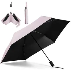 【新品】 【2026改良モデル】日傘 完全遮光100% UVカット 折りたたみ傘 超軽量 自動開閉 遮熱 遮光率100% 逆戻り防止安全設計 耐風 強風対応 撥水加工 晴雨兼用 コンパクト 携帯便利 通勤 通学 旅行 傘袋付き 男女兼用 （ライトピンク）