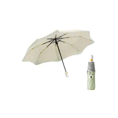 【新品】 [LeafIn] 折りたたみ傘 ワンタッチ自動開閉 晴雨兼用傘 折り畳み傘 折畳傘 丈夫 軽量 8本骨 強風に強い UVカット 梅雨対策 台風対応 豪雨対応 収納ポーチ付き メンズ レディース YD06 (グリーン)