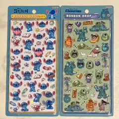 正規品 2点セット ディズニー ボンボンドロップシール スティッチ モンスターズインク