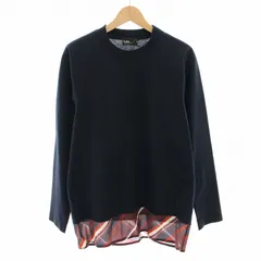 カラー kolor 18SS ペーパー天竺ロンT Tシャツ カットソー 長袖 裾ストライプ柄 3 紺 ネイビー 赤茶 レッドブラウン 18SCM-T04204 /YTのサムネイル