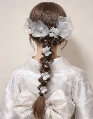 成人式髪飾り　卒業式髪飾り　結婚式　胡蝶蘭髪飾り 和装 ヘッドドレス　水引　袴