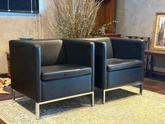 Moroso 黒のレザー1人掛け2点セット アントニオチッテリオ CASSINA