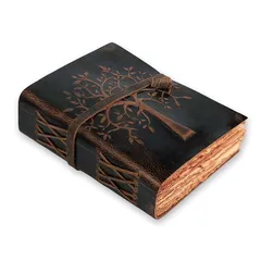 【新品】 LEATHER VILLAGE Tree of Life ジャーナル ノートブック スケッチブック ダイアリー - 6 X 4 インチ - 素朴なブラウン - 200 ページ - 水彩紙 - 影の本 - ヴィンテージレザー製綴じジャーナル 女性& 1