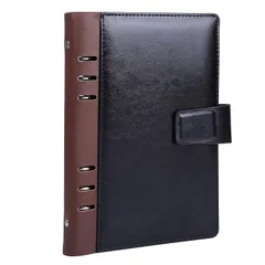 【新品】 モノボックス ノート型システム手帳 a5 180度開きます A5サイズ 6穴 リフィル10点付き A5monobiznote4 マットブラック 1
