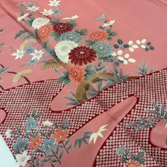 付下げ 友禅 裄66 上品な染め 紋無し 正絹 着物MK-6319