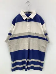 Polo by Ralph Lauren ポロバイラルフローレン ポロシャツ L ネイビー ボーダー柄 ワンポイント ブランドロゴ 半袖