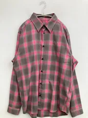 DIESEL ディーゼル シャツ/ブラウス 48 ピンク チェック柄 ミドル丈 長袖 レギュラーカラー