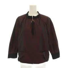 ランバン LANVIN COLLECTION ジャケット ブルゾン ジップアップ 38 ボルドー 黒 /YM ■ECD001のサムネイル