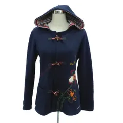 デシグアル Desigual ジャケット 上着 ミドル丈 L 紺 ネイビー フード付き 花柄刺繍 /HO45 ■ECB002のサムネイル
